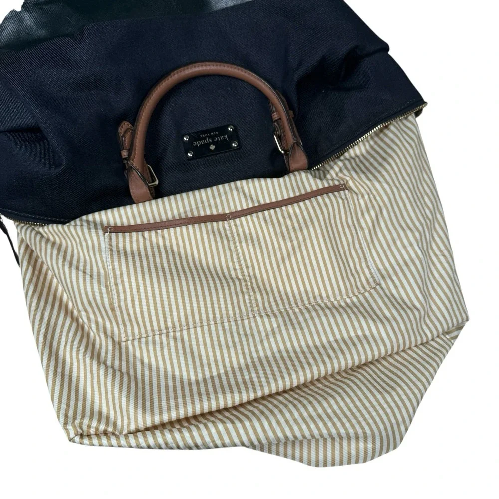 KATE SPADE Dixon Blaine Bag‎ Indigo Blue Denim Canvas Leather Satchel